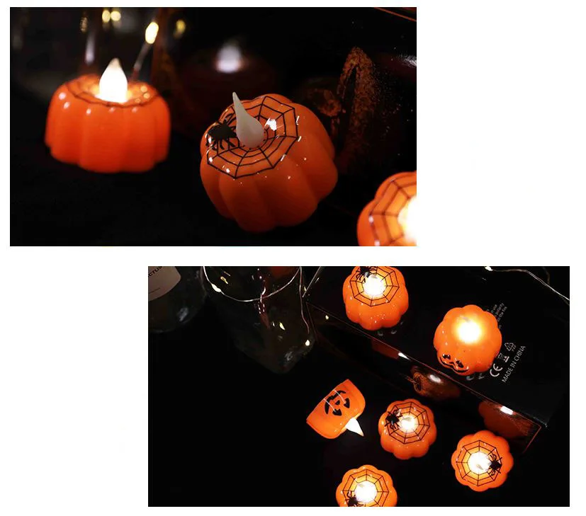 Halloween Outdoor Decor Led Mini Plastic Pumpkin Lights Decoration For Indoor Party Tabletop Decorations
