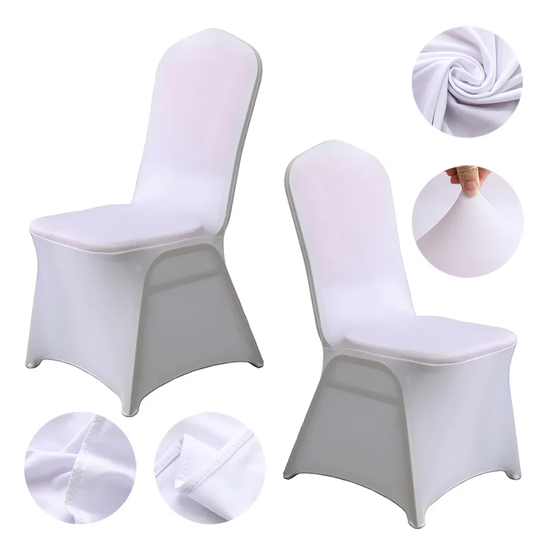 10PCS White Dinning Room Restaurant Spandex Wedding Chair Covers