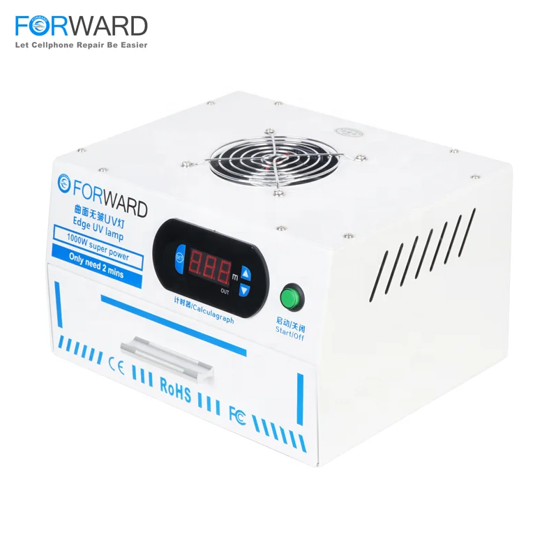 FORWARD 1000W Edge UV Lamp Super Power For iphone/samsung No Folds And No Bubbles Back Curing