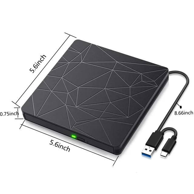 USB3.0 high-speed read and write CD-+ROM/DVD+-RW drive Compatible with Windows Mac OS Linux multi-system OPTIC DRIVE