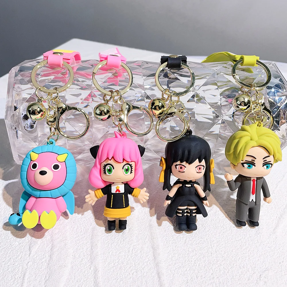 Cartoon Anime SPY X Family Soft 3D PVC Keychain Cute Creative Kawaii Rubber Action Figure Dolls Key Rings Chain Pendant
