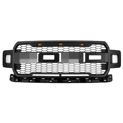 2018 2019 2020 Black ABS Raptor style Grills Front Grill with Light for FORD F150