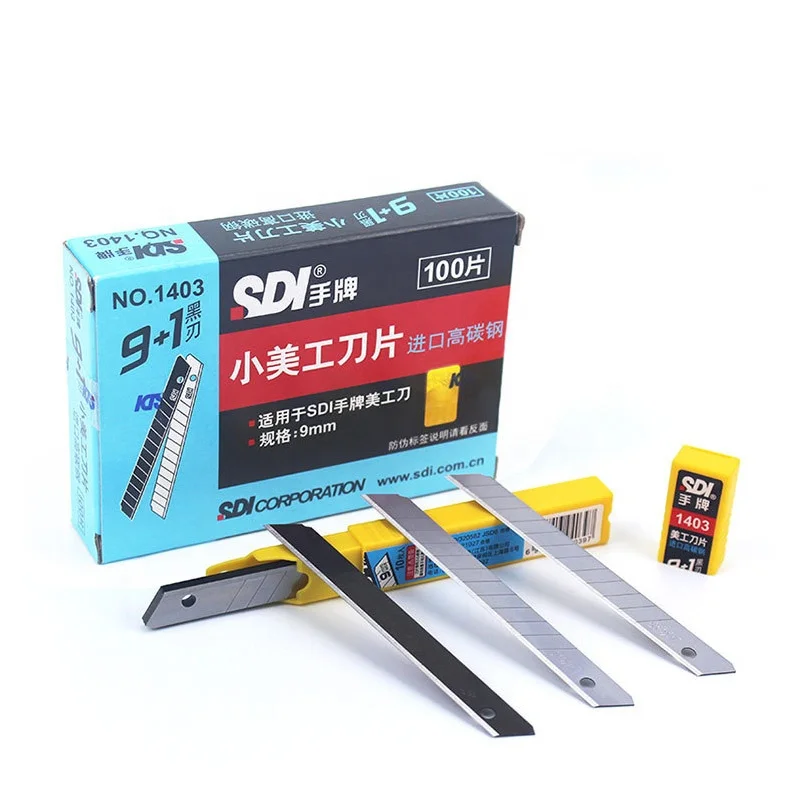 SDI 9mm Hand Blade 1403 High Carbon Steel Art Blade with 60-Degree Angle Small Size for Paper Cutting Utility Knife Category