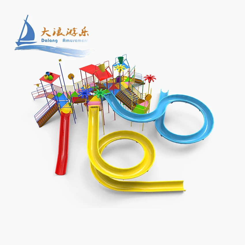 Dalang Factory Price Outdoor Playground Equipment For Amusement Park Water Rides Fiberglass Slide Long Lifetime Good Quality