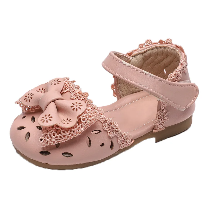 
Spring and summer new 1-3 year old girl students Baotou half sandals bow little princess shoes walking shoes 