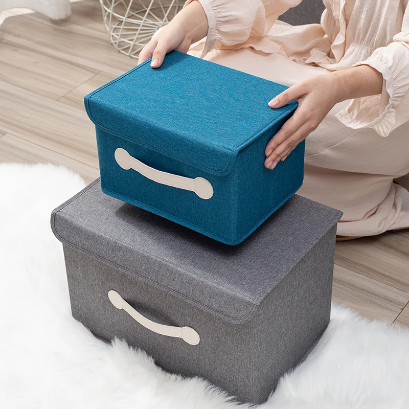 new Suitcase Style storage box polyester With big capacity home with cover storage bags wardrobe clothes organizer