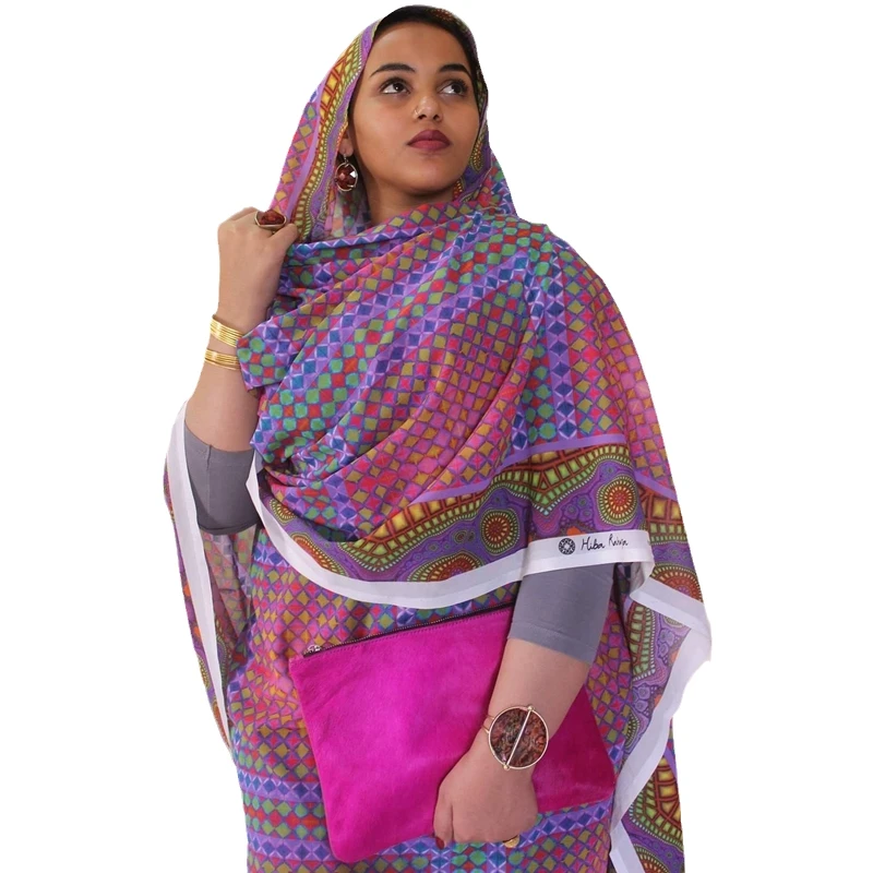 Women Sudanese Toub Make to Order New Design Swiss Voile 100% Cotton Printed  Colorful Sudanese Toub Lady