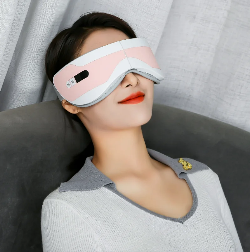 New Trending Eye Massage Dark Circles Temple Massage Mask with Heat Air Compression Vibration Music for Relax Eye Strain Bags