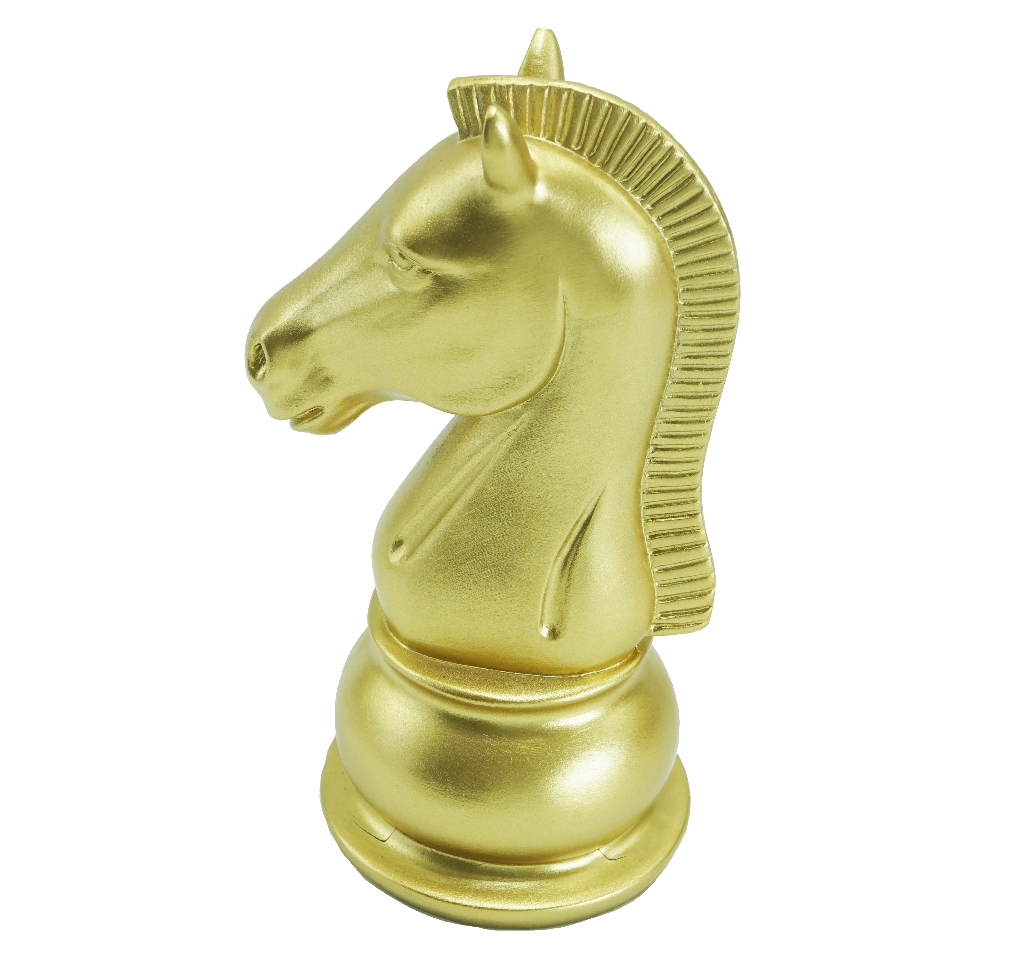 Wholesale Resin Craft Golden Abstract Horse Head Chess for Home Decoration statue sculpture horse statue