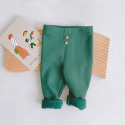 Winter thickened thread leggings for infants 0-3 years old simple versatile elastic large PP pants for boys and girls
