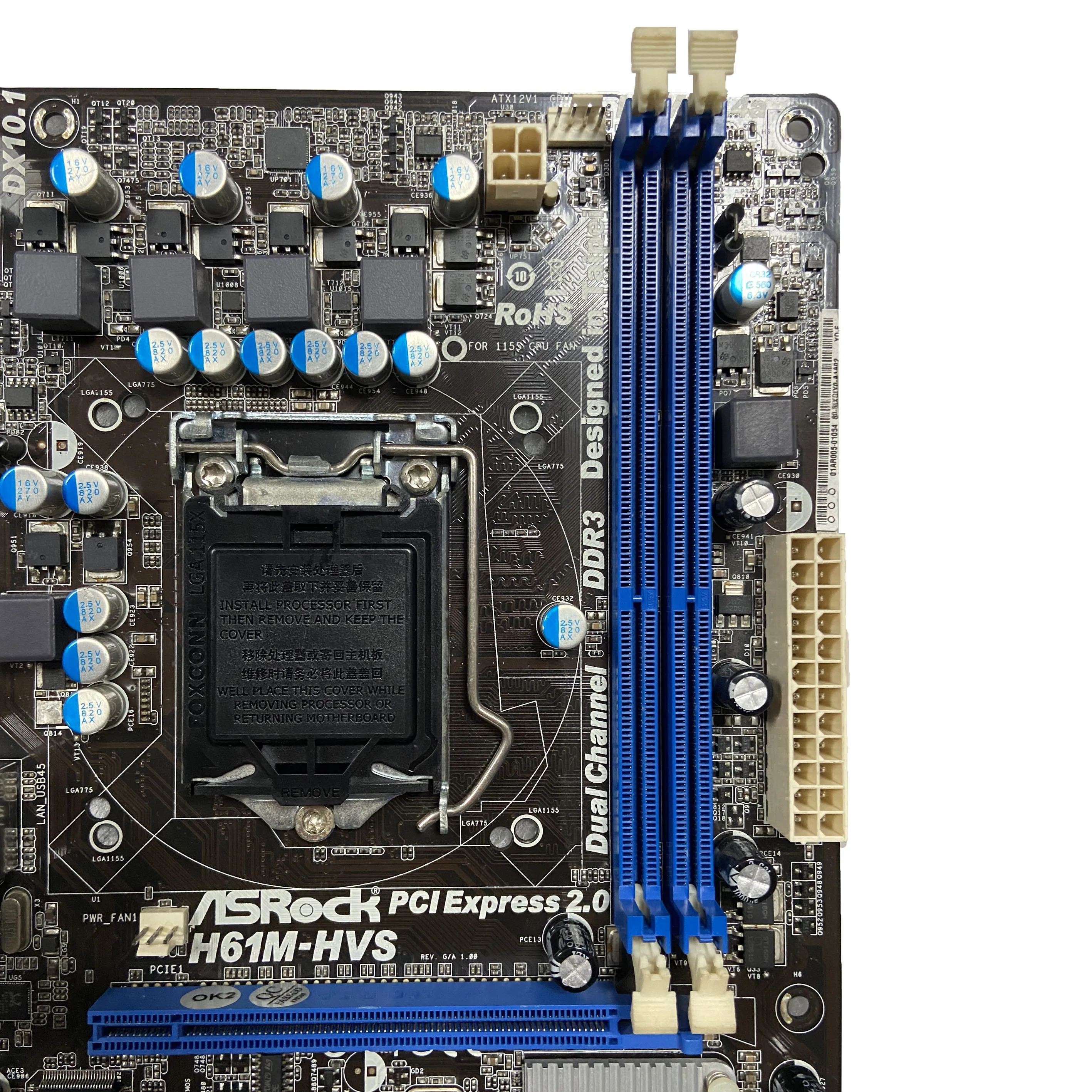 Motherboard H61M-HVS with Inter H61 LAG 1155 16GB DDR3 for desktop computer motherboard