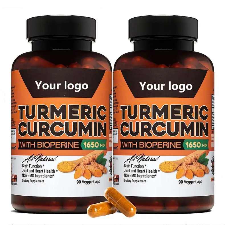 98% Organic Black Pepper Organic Ginger 1650MG Turmeric Curcumin Vegan Gummies Capsule