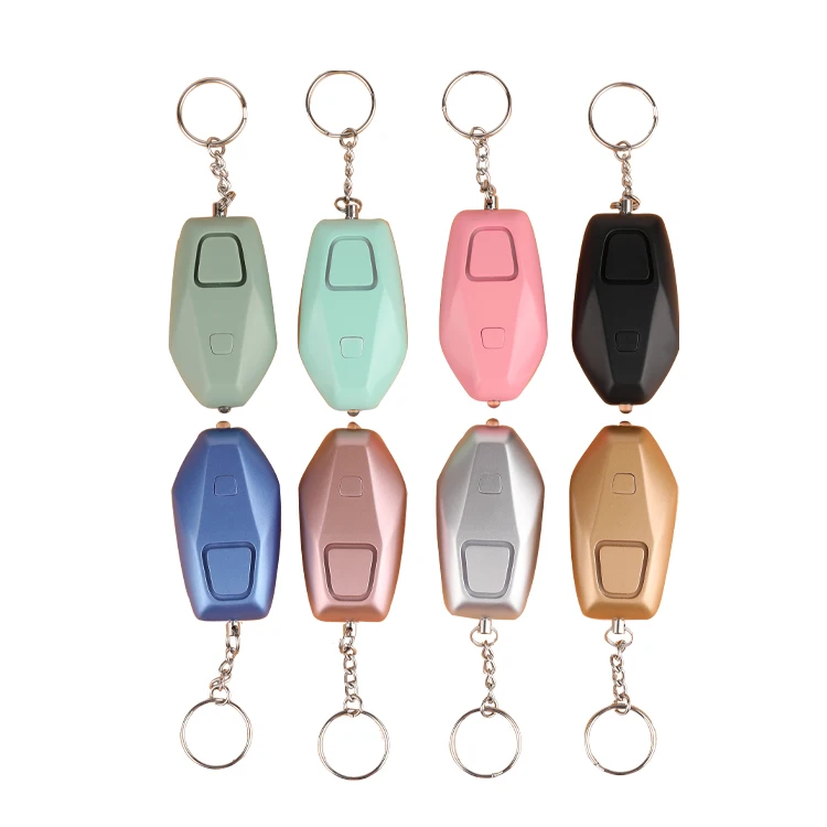 Home alarm rohs hoem security systems high loud 130db siren torch light led flashlight personal safety keychain alarms women