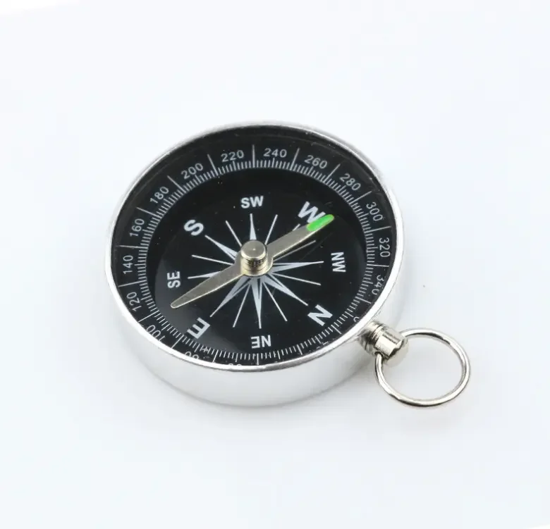 Aluminum Pocket Compass with Qibla Direction Finder Metal Case for Hiking Camping Climbing Tourism Use as a Guide