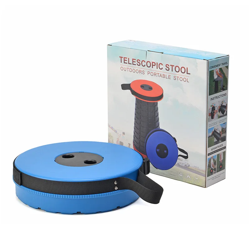 Outdoor portable folding stool Retractable camping collapsible stool lightweight plastic stool