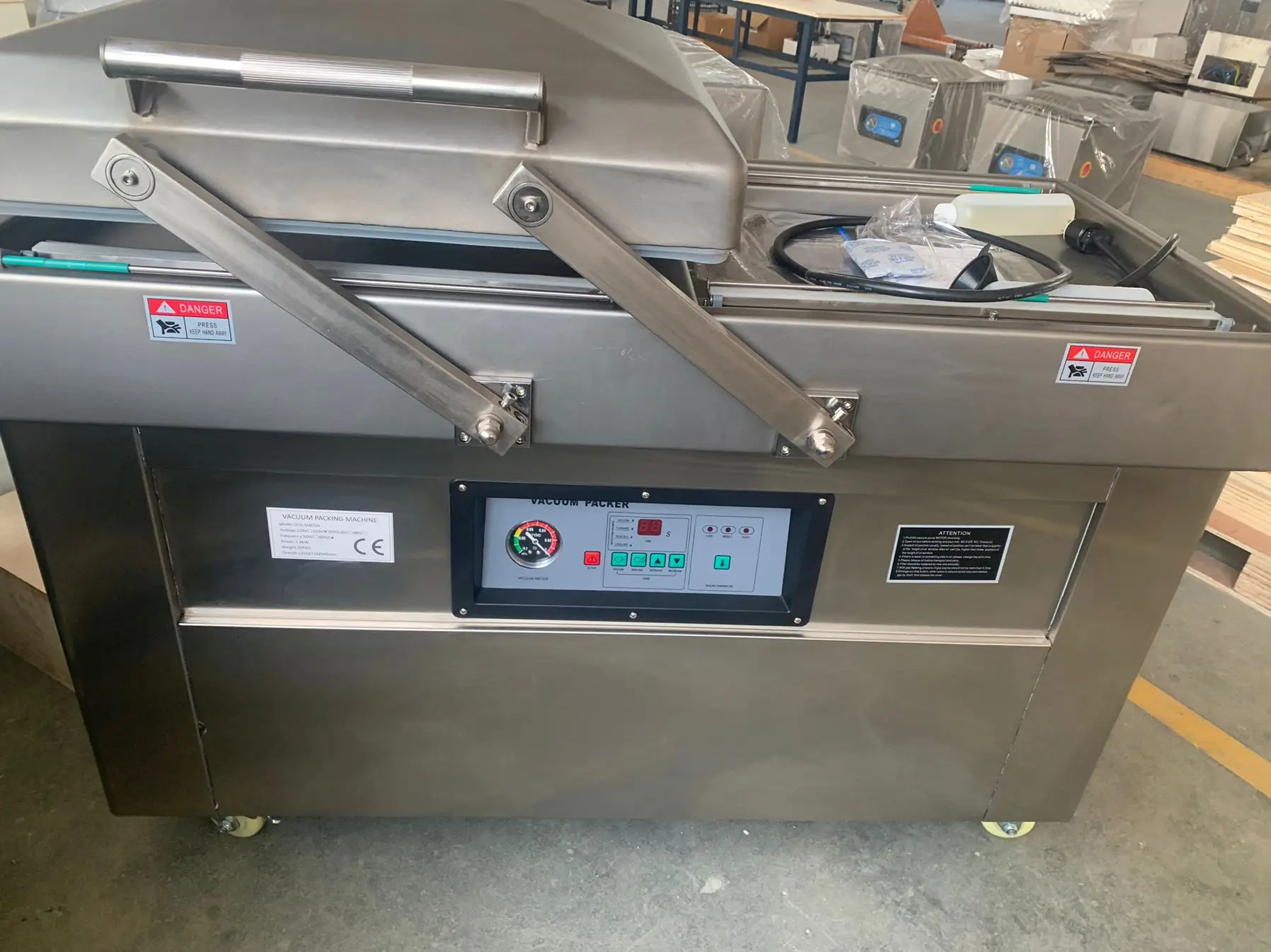 New 220V Double Chamber Vacuum Packer Industrial Machine for Food & Non Food Package for Home Use Restaurants Food Shops