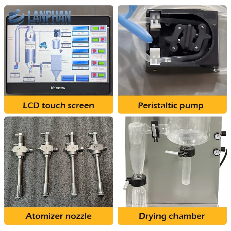 Pilot Plasma Protein Powder Atomizer Small Spray Dryer 2L/H