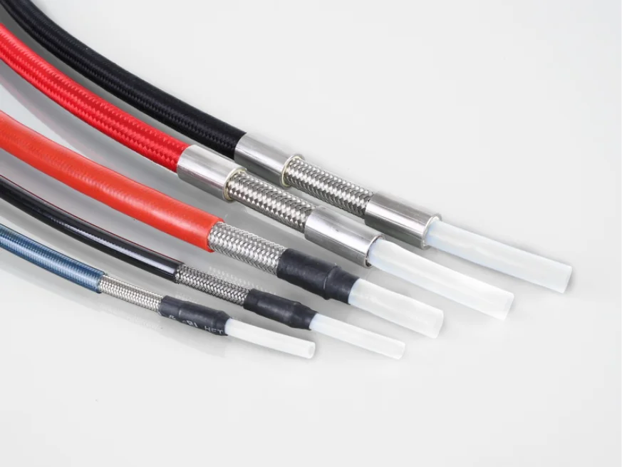 High quality O.D 6.35mm I.D 3.56mm cotton yarn 304 wire s.s stainless steel braided ptfe fuel hose for motor