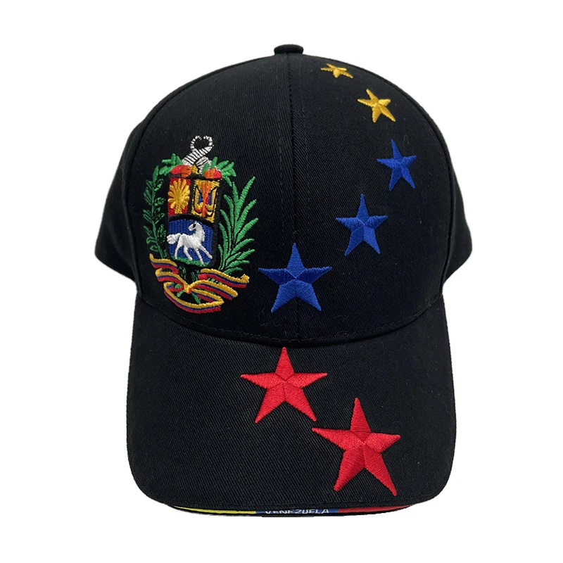 100% cotton custom logo embroidered white baseball cap Venezuela flag hat gorras de Venezuela wholesale