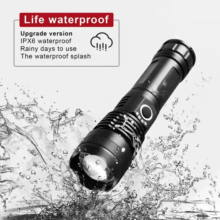 MINGCHAN Waterproof Super Bright  Powerful Tactical Flashlights With 26650 Battery P50 Flashlight Led Torches Rechargeable