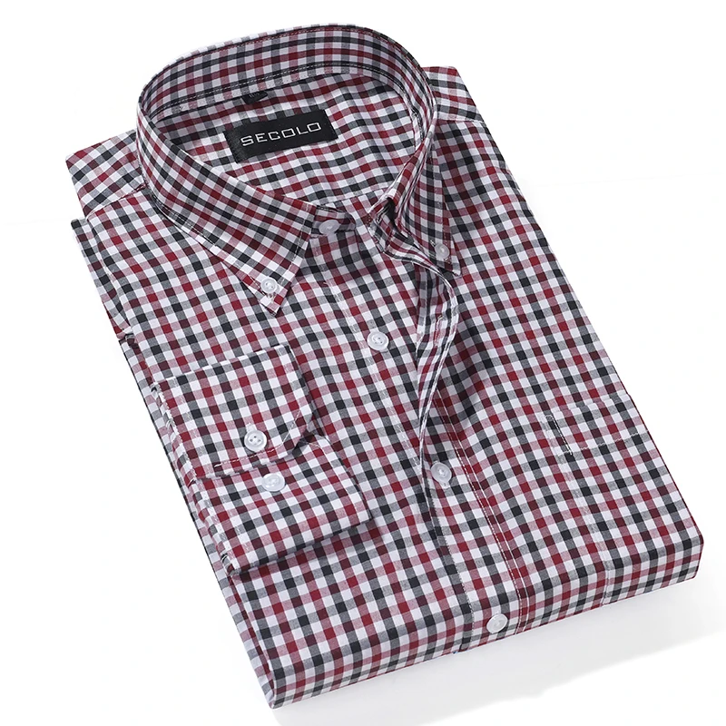 Мужская клетчатая рубашка с длинным рукавом, повседневная Весенняя Деловая одежда большого размера, молодежная Модная стильная рубашка с подгонкой