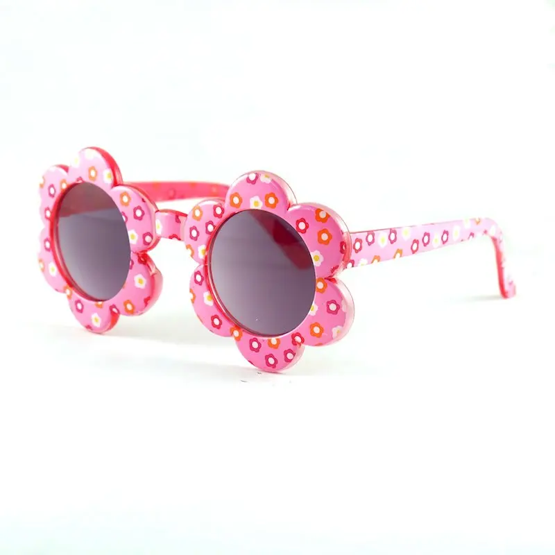 Flower Shape Sun Glasses For Children With Printing Fashion Kids Sunglasses
