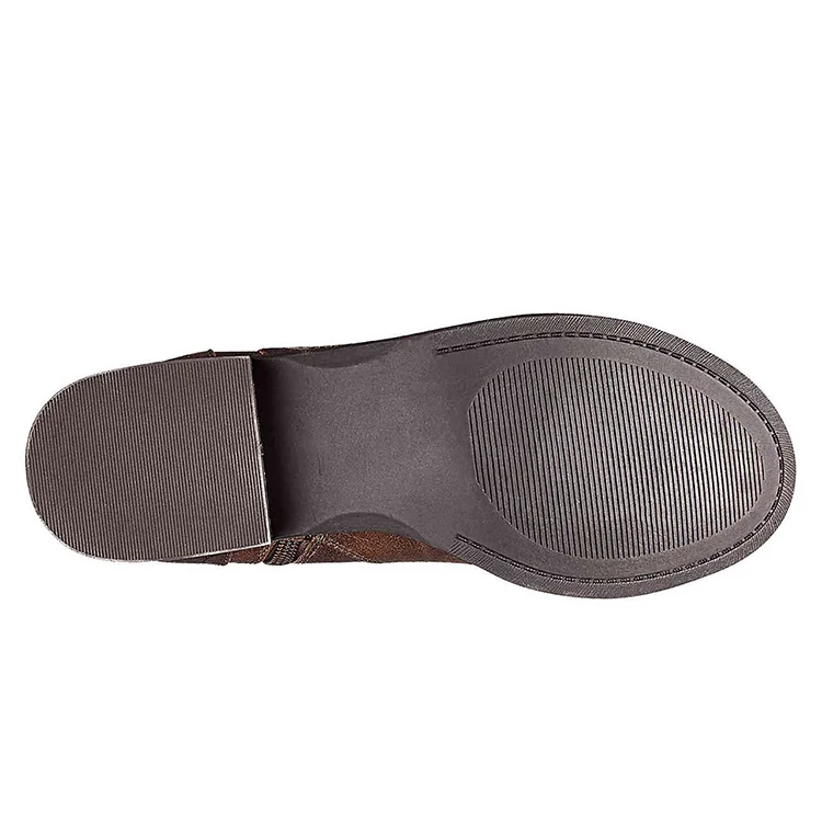 Зимние коричневые женские Рабочие Сапоги до колена с пряжкой-цепочкой высокие сапоги на плоской подошве кожаная обувь для женщин