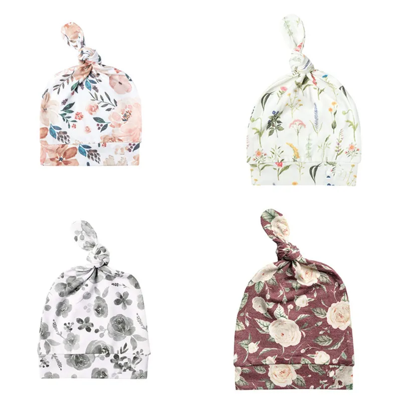 wholesale toddler unisex newborn beanie 100% cotton custom knotted  hat for baby