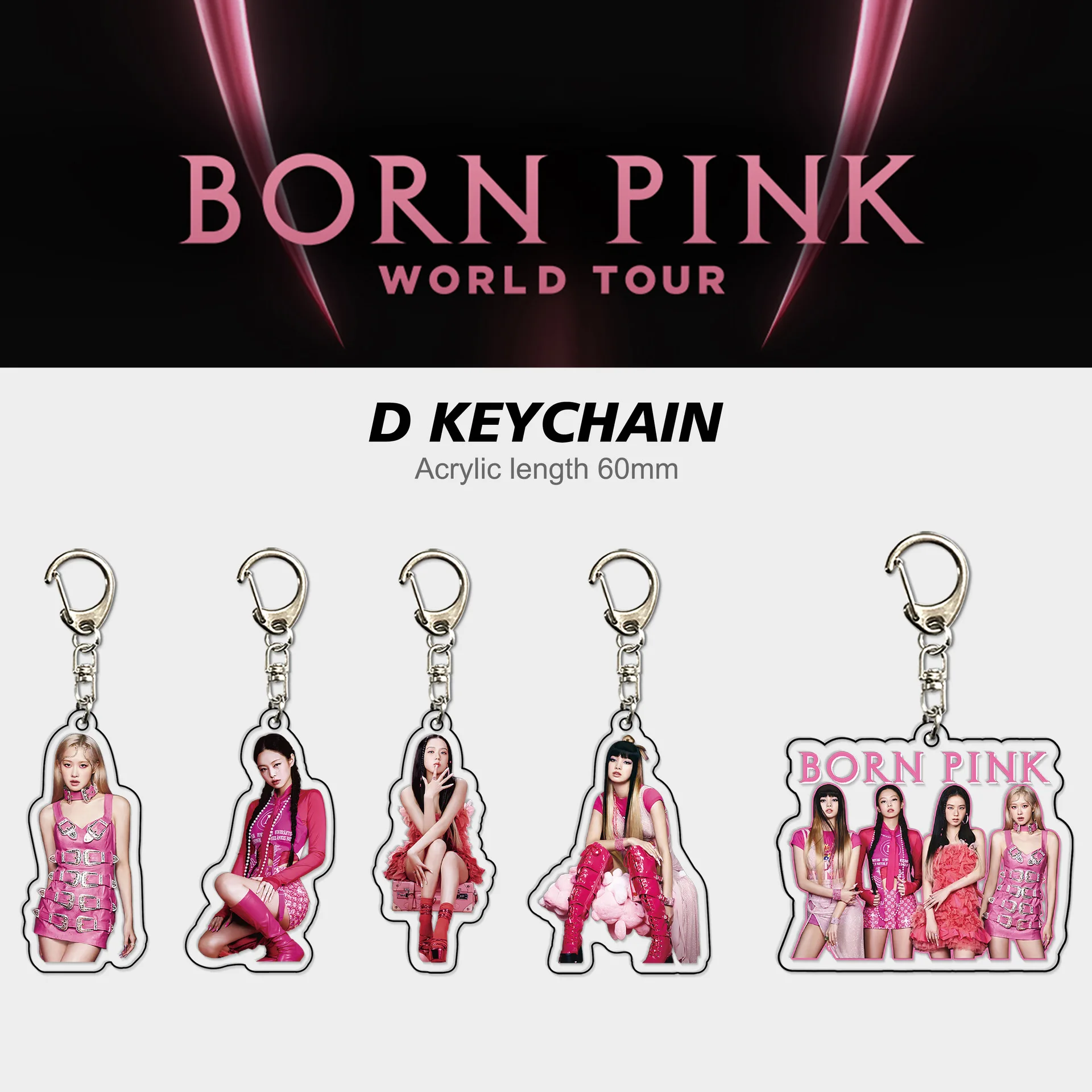 China Supplier Professional Custom Acrylic Charm High Quality Black Pink Kpop Keychain Bts Keychain Kpop Acrylic Keychain Kpop