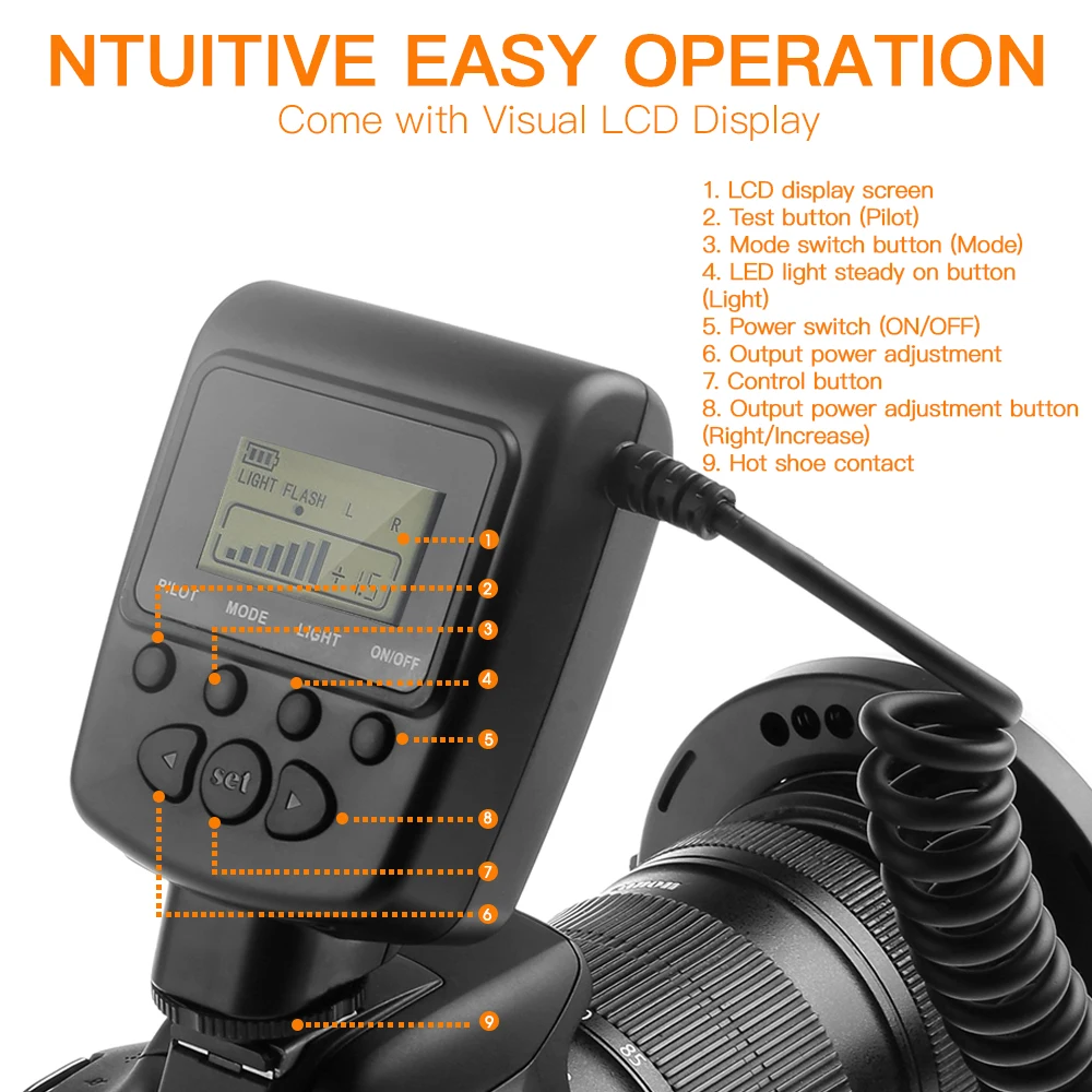 Travor photographic equipment RF-550D macro led ring flash light for NIKON/CANON/OLYMPUS/PANASONIC/FUJIFILM DSLR Camera