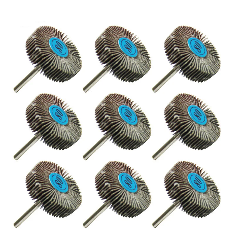 TASP 9pcs Abrasive Flap Wheel Sanding Disc 31.5x10x3.17mm Mini Drill Rotary Tool Accessories