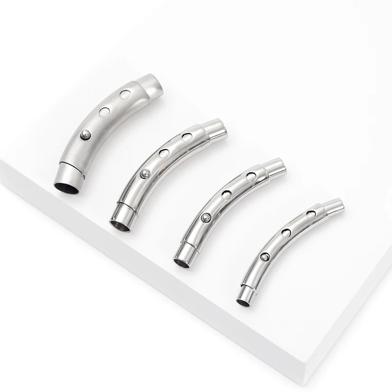 Stainless Steel Adjustable leather Rope Bracelet Buckle three-hole adjustment telescopic bracelet buckle DIY jewelry accessories