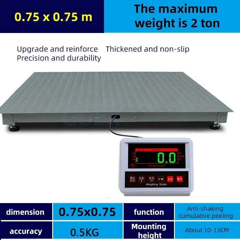 0-3 Tons Industrial Weighing Scale High-precision Animal Weighing Scale Floor Scales Digital Portable Livestock Weighbridge