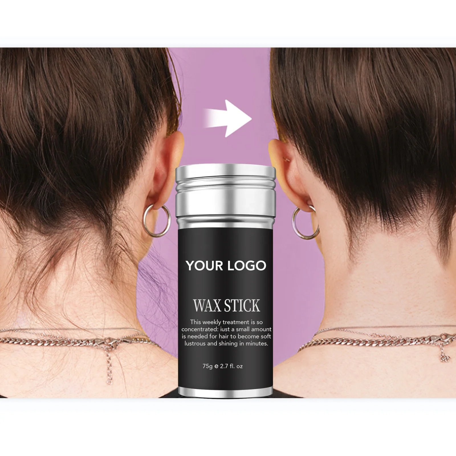 Customized Hair Wax Stick Packaging Non Greasy Smooth Styling Hair Wax Private Label Wax Hair Stick