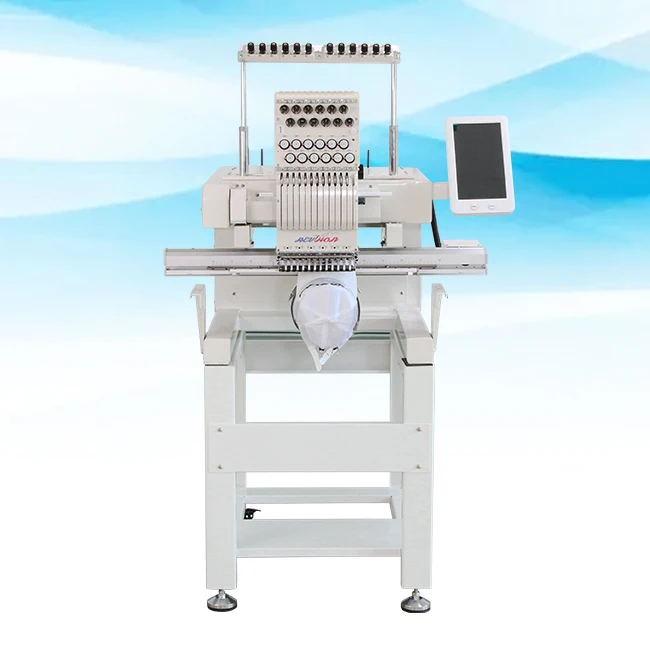 2021 QHM/REVHON Single Head Embroidery Machine for Leather/Flat/Textile/Curtain/Clothing/Carpet Embroidery