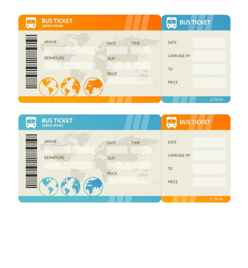 customized genuine bus ticket card printing service