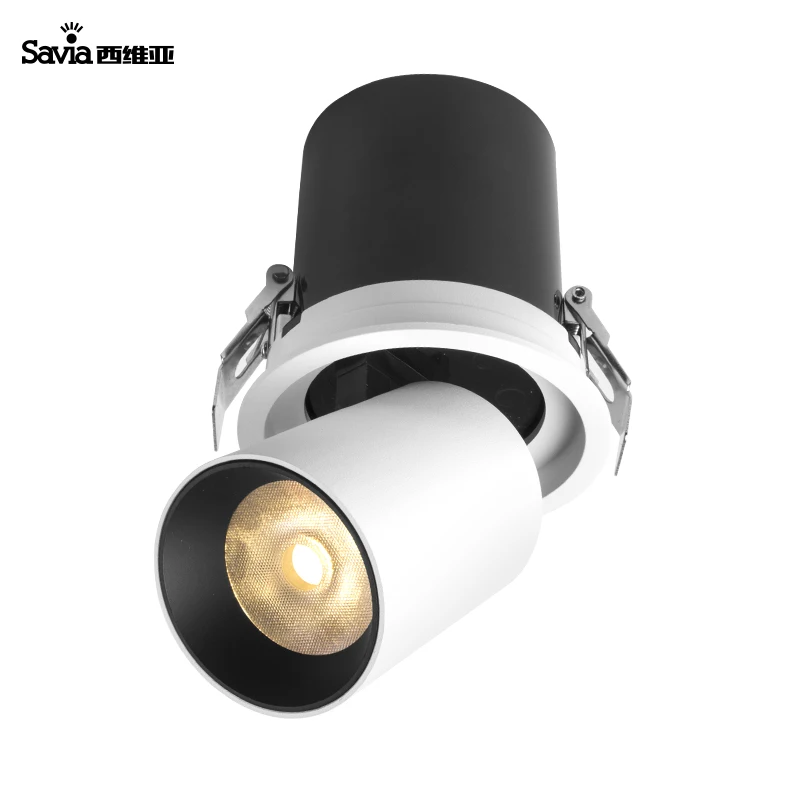 Savia 2020 NEW LED COB 9W Round Trim Rotatable Stretchable Adjustable Aluminum Ceiling Spot Recessed Downlight