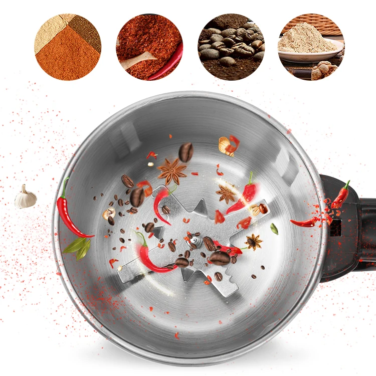 Factory Hot Burst Mini coffee Bean grinder Electromechanical spice and coffee grinder stainless steel large capacity