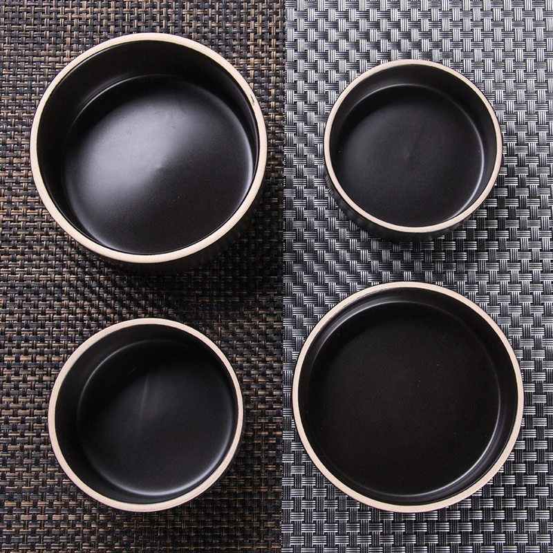 Factory Direct Supply Porcelain Matte Black White Light Green Brown Khaki Modern Cheap Ceramic Salad Bowls