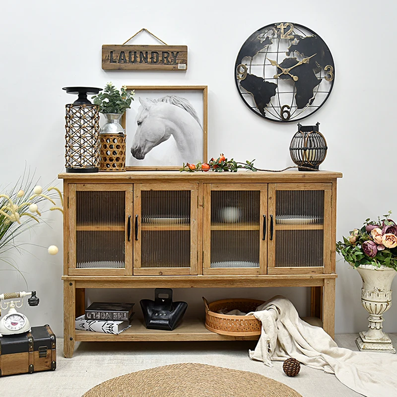 INNOVA Natural Durable Eco-Friendly Artistic wooden storage Buffet Sideboards cabinets furniture for dining room