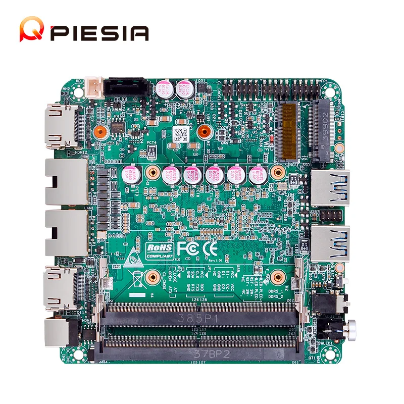 Piesia Intel 14th Gen 2Lan 2*DDR5 Ultra Computer Mainboard 125U/125H Ultra 7 155U/155H 2*HD 2*Type-C 1*RS232  NUC PC Motherboard