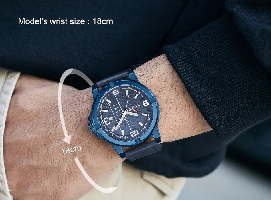 NAVIFORCE 9177 Leather Quartz Sport Waterproof Mens Watches in 2020 Brand factory price