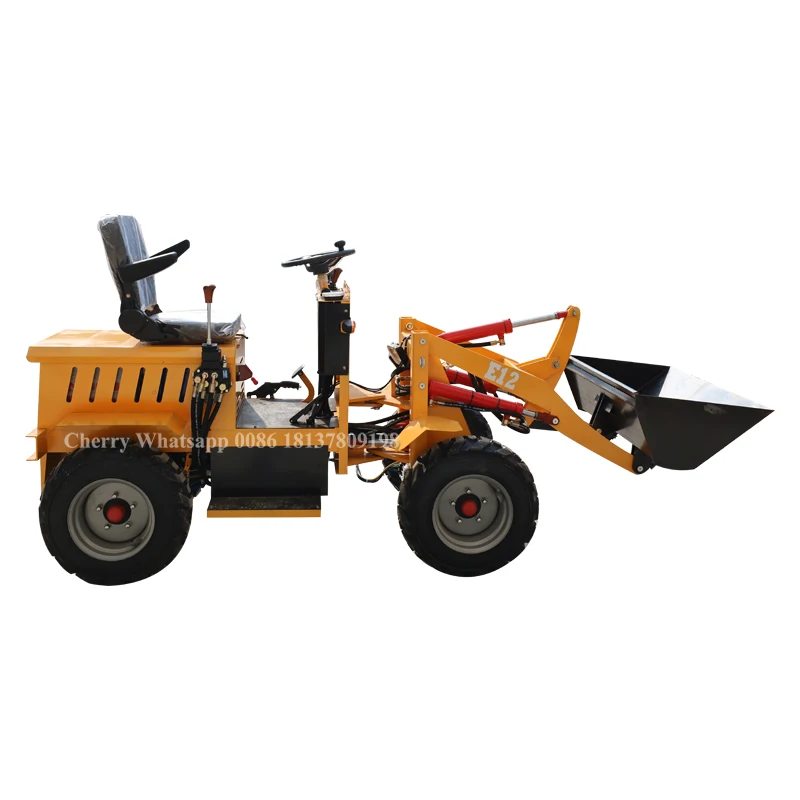 forklift loader electric four-wheel drive agricultural bulldozer/E12 breeding small shovel