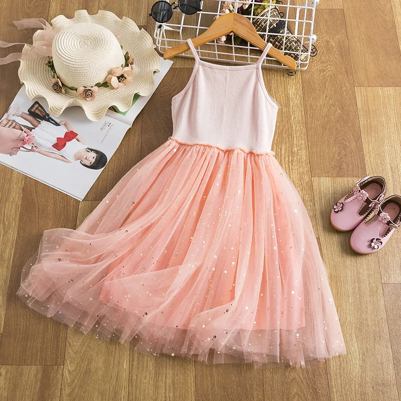 Summer New Spot Girls Sundress Skirt Trendy Star Screen Dress Korean Style Princess