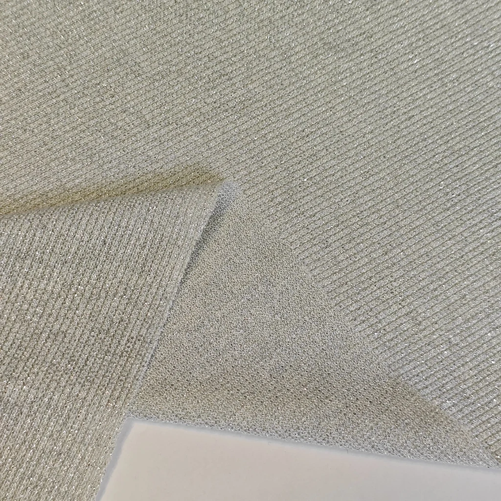 Идеальное качество разноцветный искусственный люрекс спандекс ткань эластичное ребро нейлоновое гладкое металлическое