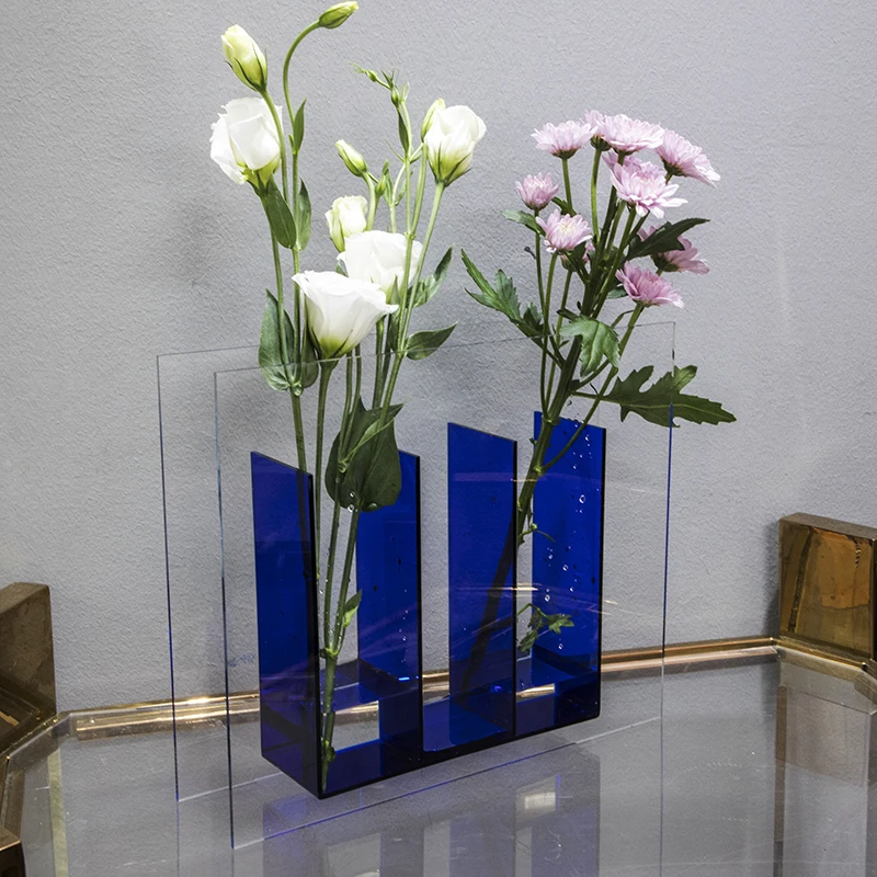 New Creative Acrylic Vases Home Wedding Decoration Plexiglass Flower Vase Modern Clear Acrylic Vase