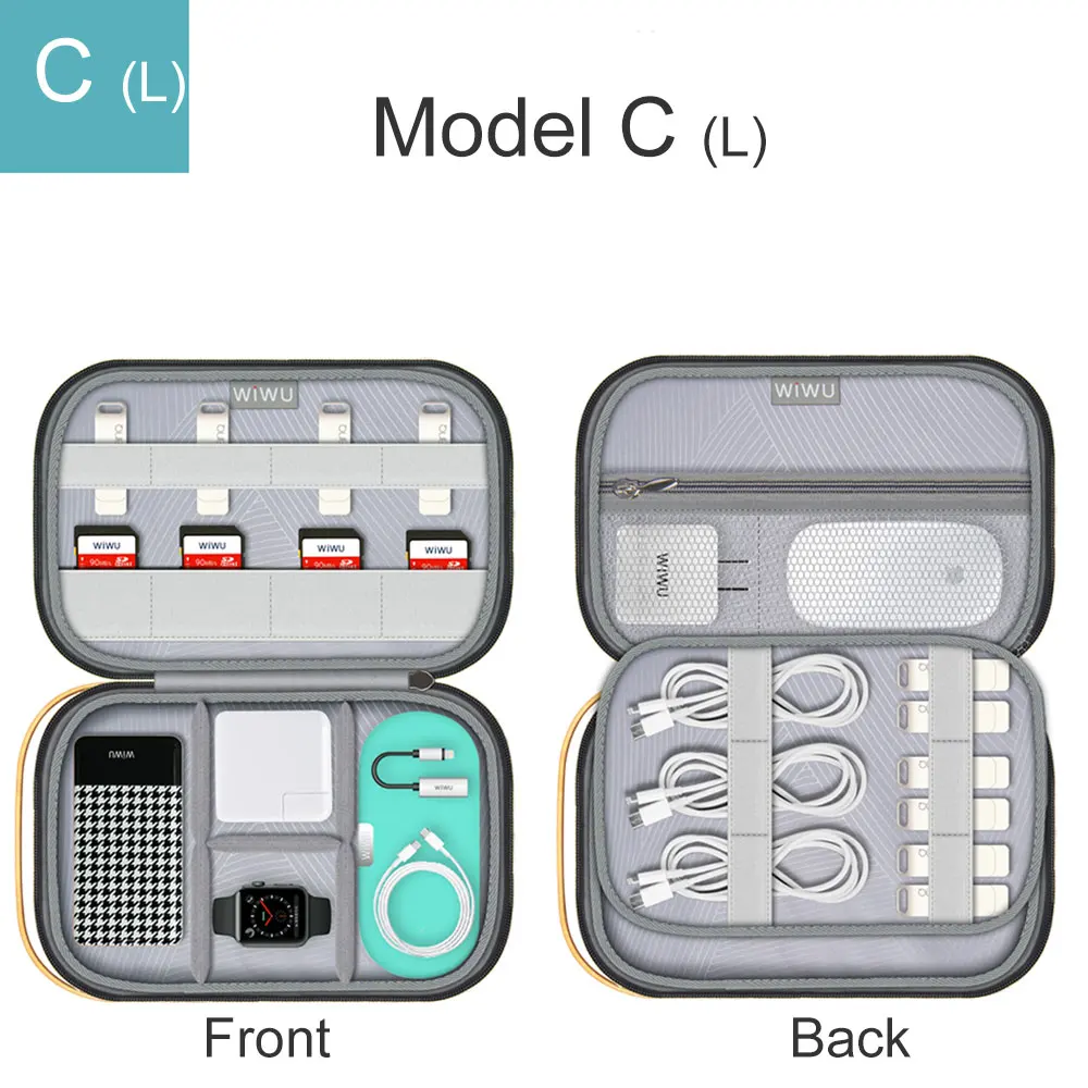 Electronic Accessories Cable Organizer Bag Travel Pouch Storage Bag for Memory Cards Detachable Large Capacity Bag