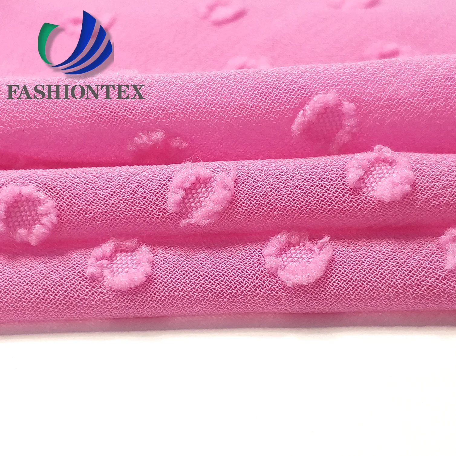 Fashiontex Free samples Support customized 75D circular clipped beautiful chiffon fabric 100% polyester peach chiffon fabric
