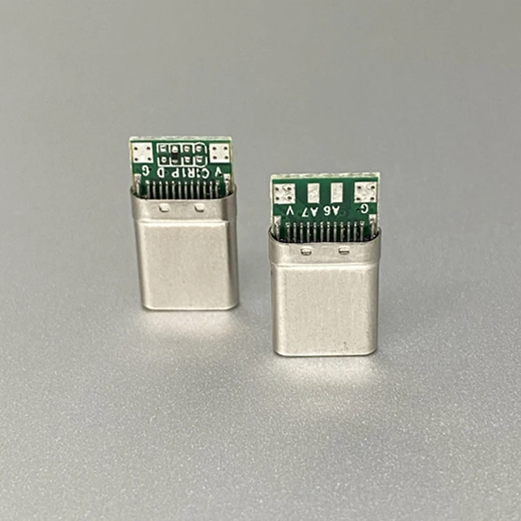 Factory manufacturer 4pin usb type c 2.0 male connector with pcb solder 56K for 2.0 A-C cable