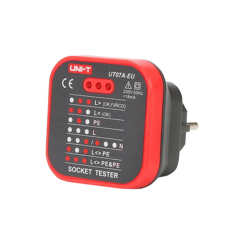 UNI-T UT07 series with UK or EU plug Socket Tester  leakage test with GFCI RCD UT07A-UK UT07A-EU UT07B-EU